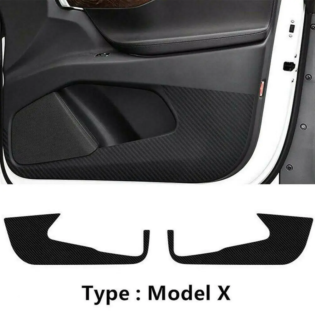 

2pcs Carbon Fiber Car Sticker Anti-Kick Pad Protector Cover Mat For Tesla Model X Anti-Kick Pads Car Accessories