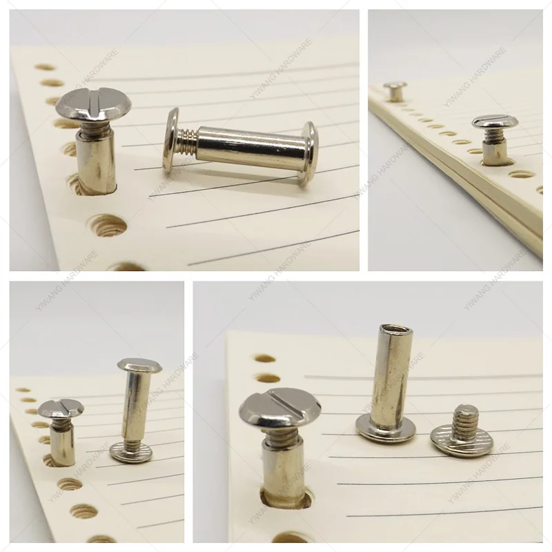 200pcs/lot 20mm Book Screw Chicago Screw Metal Interscrew Book Binder
