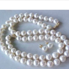 Натуральный 10-11 ММ Akoya белый жемчуг ожерелье браслет серьги слово mujer для женщин 925 Серебряные высококачественные ювелирные изделия природа свежий