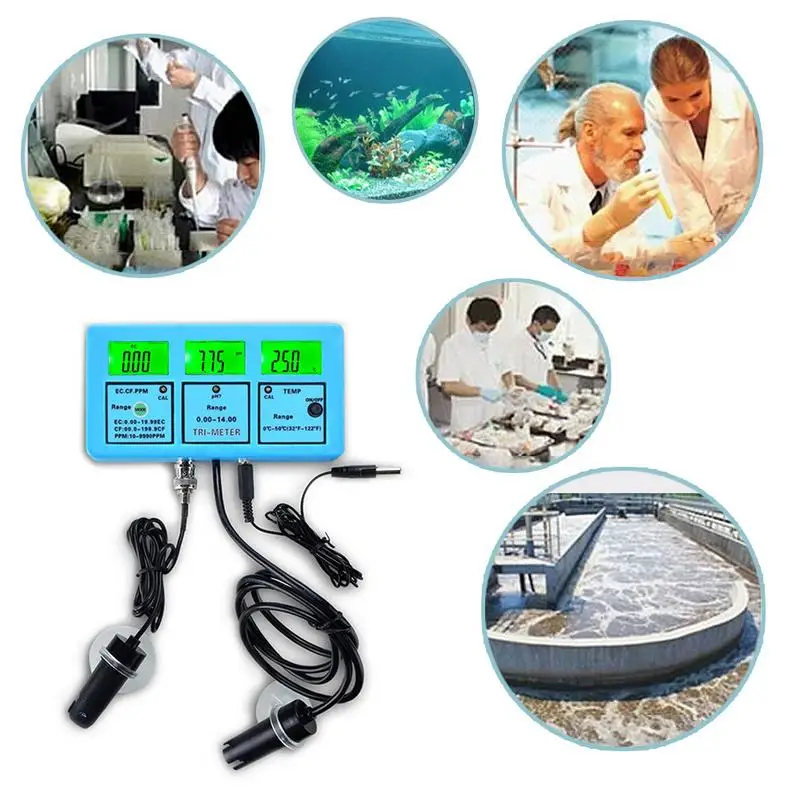 

Water Quality Analysis Tester Monitor Multi-Parameter Aquarium Water Meter For Test PH/Temperature/EC/CF/ TDS Kits