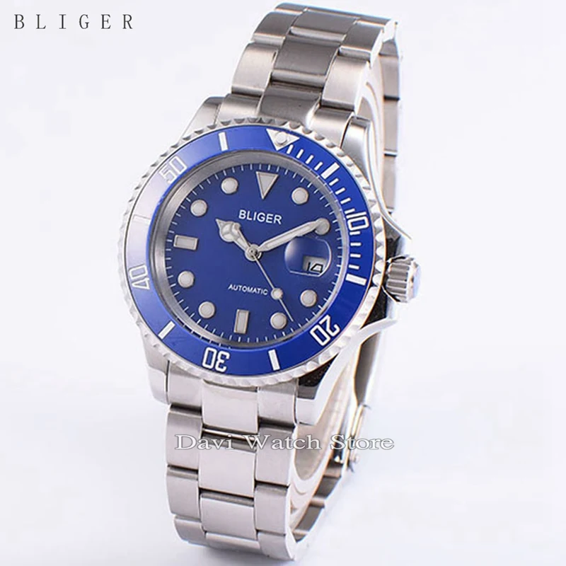 

40mm Bliger Date Day Ceramic Bezel Luminous sapphire Automatic Men's watch