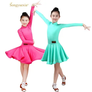 

Children Dance Dress Examination Serve Lading Dance Skirt Show Serve A Juvenile Practice Clothing Long Sleeve Regulations Serve