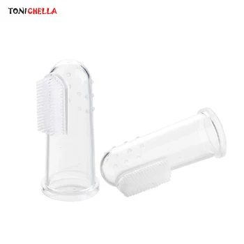 

Baby Silicone Toothbrush Infant Teeth Rubber Toddler Tongue Cleaning Finger Pacifier Teething Rings Soft Chupeta Nipple T0566