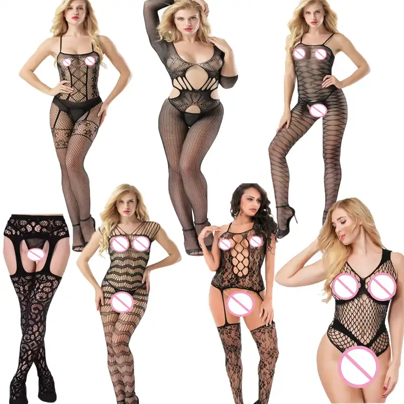 800px x 800px - Sexy Costumes Pantyhose Fishnet Dress Big Mesh Transparent ...