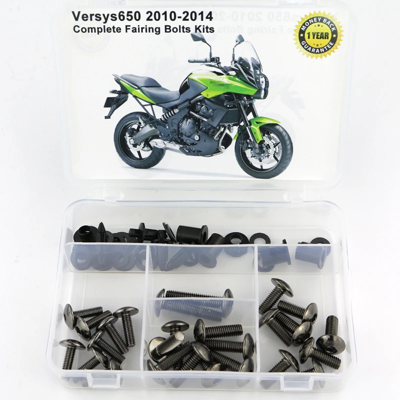 Titanium Для Kawasaki Versys 650 2010 2011 2012 2013 полный набор обтекателей шайба крепеж полный обтекатель Болты Комплект винты гайки сталь - Цвет: Titanium