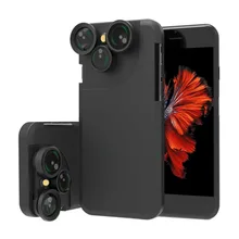 Четыре в одном многофункциональный набор объективов для телефона рыбные линзы+ макро-объектив+ широкоугольный объектив+ чехол для телефона для iPhone 7/7 Plus