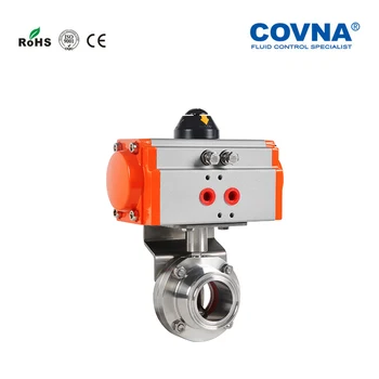 

38mm Sanitary Type Pneumatic Butterfly Valve with Stainless Steel 304 Body Clamp connection Double Acting