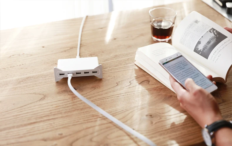 Xiaomi charging station multi-port 5 USB socket adapter QC2.0 fast charging cable charger charging power 65w notebook  (4)