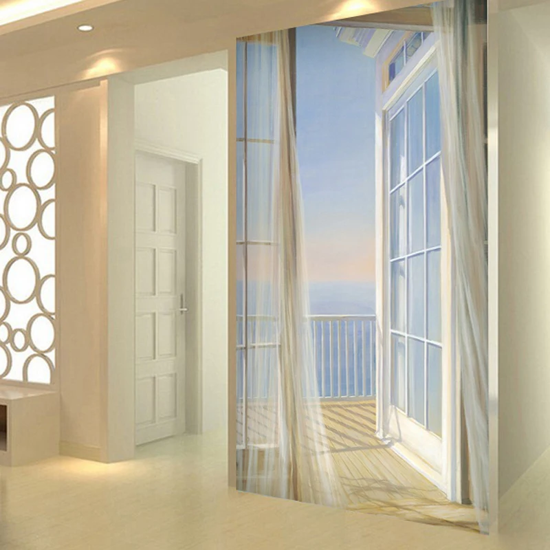 Пользовательские обои 3D расширение пространства пейзаж для балкона Современный Креативный арт настенная Фреска вход коридор фон фото обои
