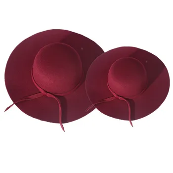 

Women Girls Winter Hats England Style Mother Daughter Vintage Wool Caps Fashion Family Look Dress Hats Drop Shopping H0809
