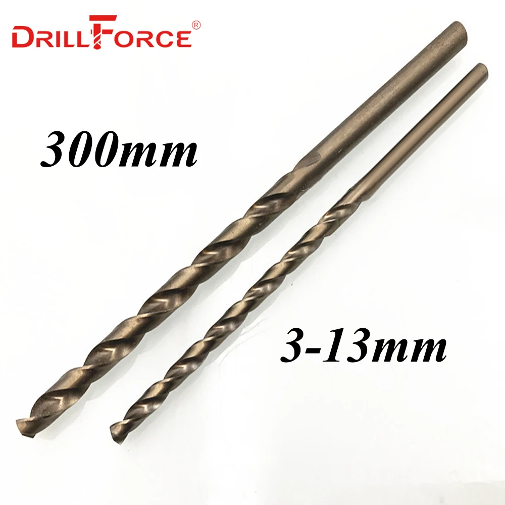 Drillforce инструменты 1 шт. 3мм-13ммx300мм OAL HSSCO 5% Кобальт M35 длинные сверла для нержавеющей стали сплав стали и чугуна