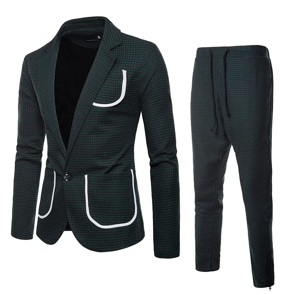 

Men’s Suit Slim 2-Piece Suit Blazer Business Wedding Party Jacket Coat & Pants Offices Classic Suit Formal Jacket Man L15#