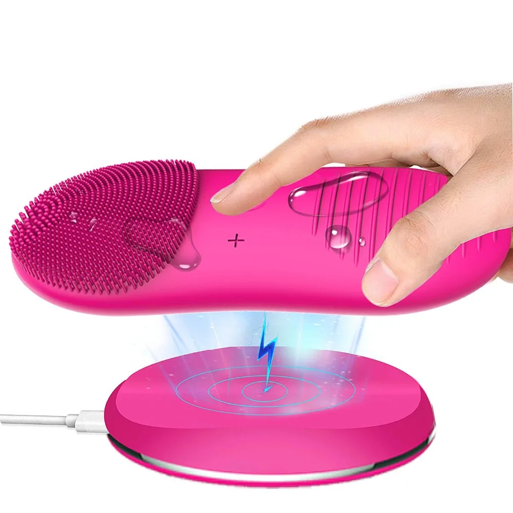 

Wireless Charge Ultrasonic Facial Cleansing Brush Sonic Body Face Brush Cleaner 12 Speeds for Deep Pore Cleansing Anti-Aging