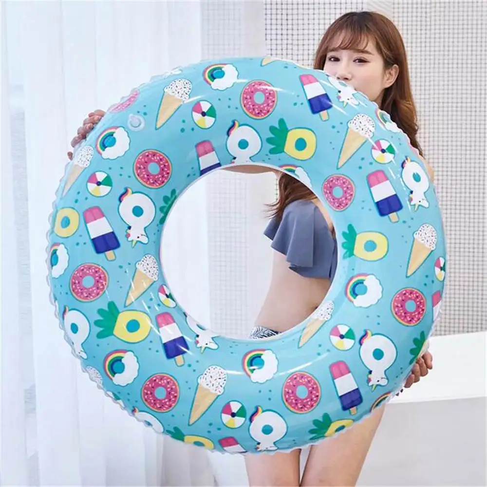 

Inflatable Swiming Ring Ice Cream Donut Swimming Ring Circle Adult Kids Beach Water Pool Fun Float Toys NEW