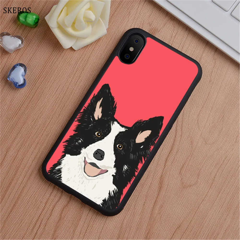 SKEROS границы щенок собачки колли 11 (2) чехол для iPhone X 4 4S 5 5S 6 6s 7 8 plus плюс и # B89 |