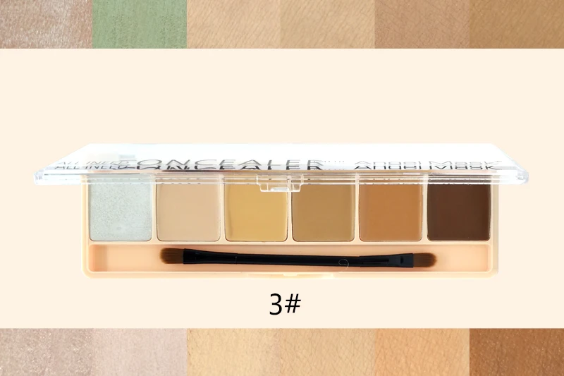 ANGEL MASK 6 Colors Makeup Concealer Palette Bronzer Pore Wrinkle Full Cover Concealer Cream Brightener Face Makeup Foundation (12)