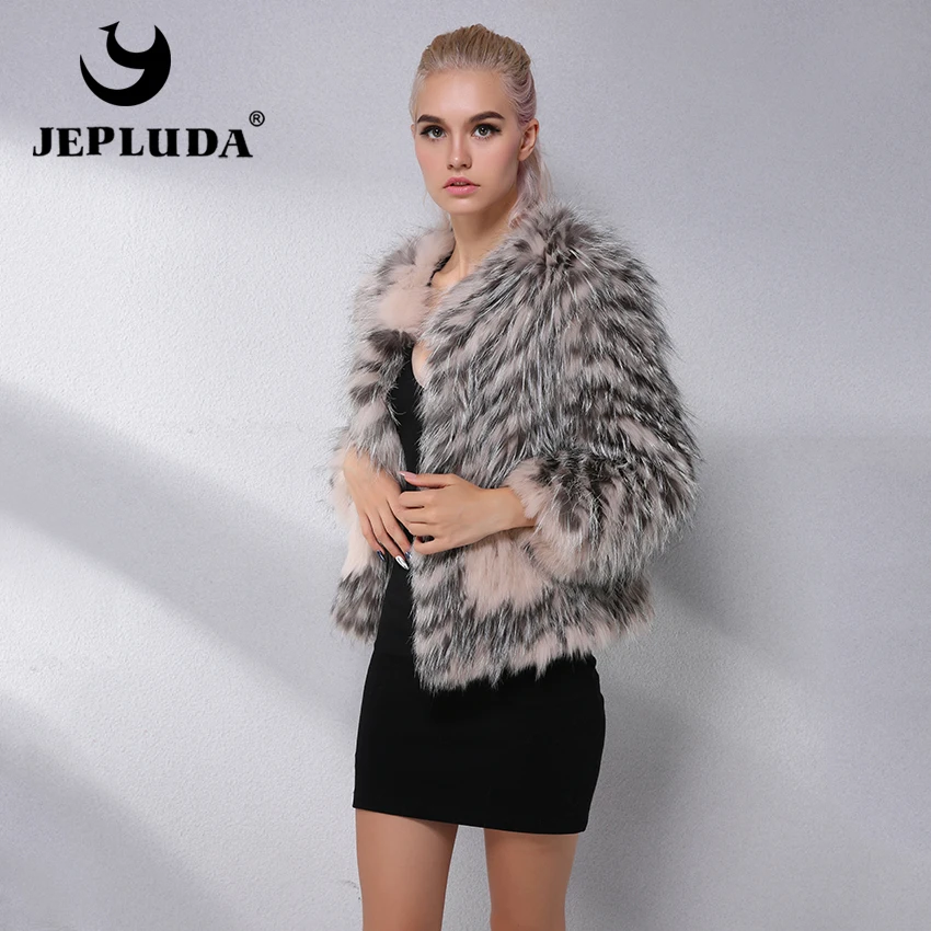 Veste Jepluda Femmes Patchwork Casual D'hiver Multi De Vêtements Manteau Naturel Fourrure Réel Hiver Renard Femme TnqTfrgv