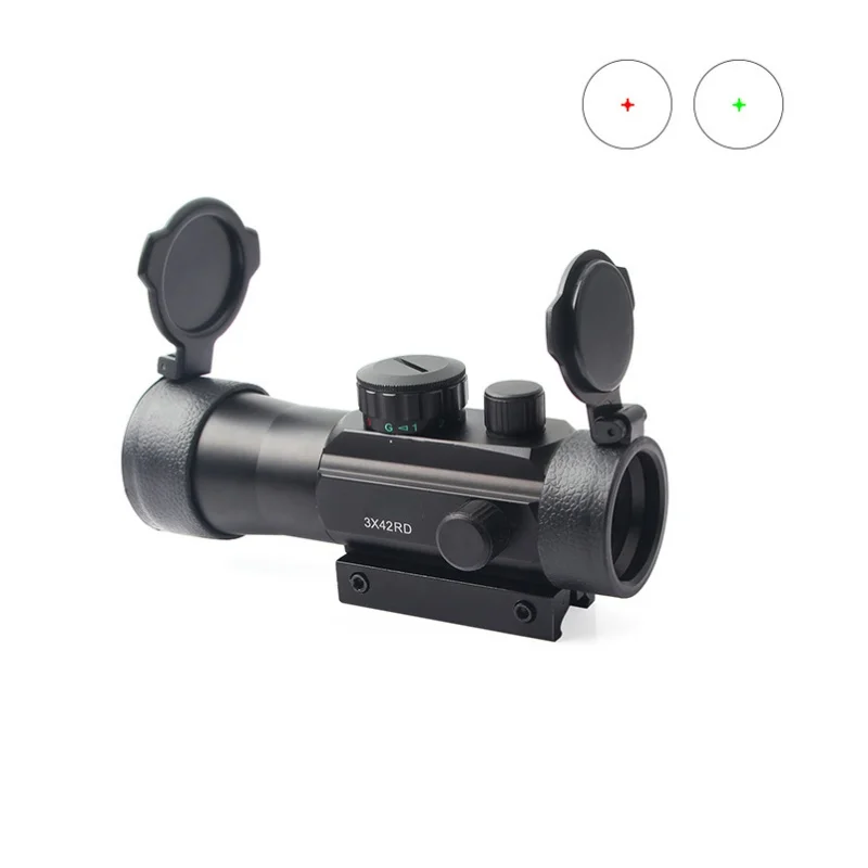 

3X42RD Green Red for Tactical Picatinny Rail Sight 11mm Optics Fit Scopes Rifle Dot Scope Riflescope Mount metal Hunting