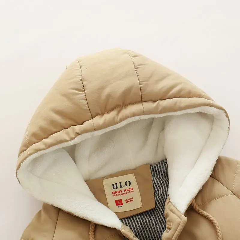 Зима 2016 мальчиков с плотный бархат теплая одежда на Хлопчатобумажной Подкладке детская мягкая руки засунул куртка с коттоновой подкладкой