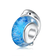 ФОТО aceworks ocean dolphin charms beads 925 sterling silver fit  european bracelet chain neckalce retro ethnic women silver jewelry