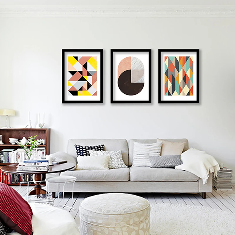 

Geometric patterns Wall Art Canvas Print , Colorful Wall Painting Abstract Prints for home office wall art decor