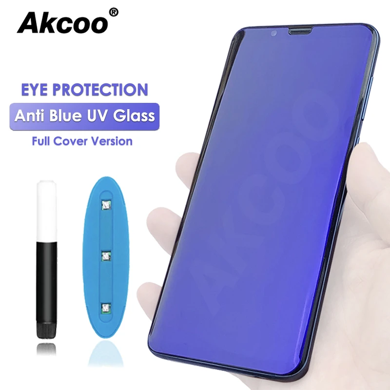 Akcoo S9 Plus Uv Glass Screen Protector Anti Blue Light Protect Eyesight For Samsung Galaxy S8 9 10 Plus Note 8 9 Glass Uv Film Phone Screen Protectors Aliexpress