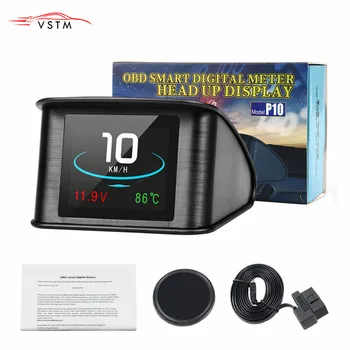 

HUD P10 Automobile On-board Computer Car Digital GPS OBD Driving Head Up Display Speedometer Coolant Temperature Diagnostic Tool