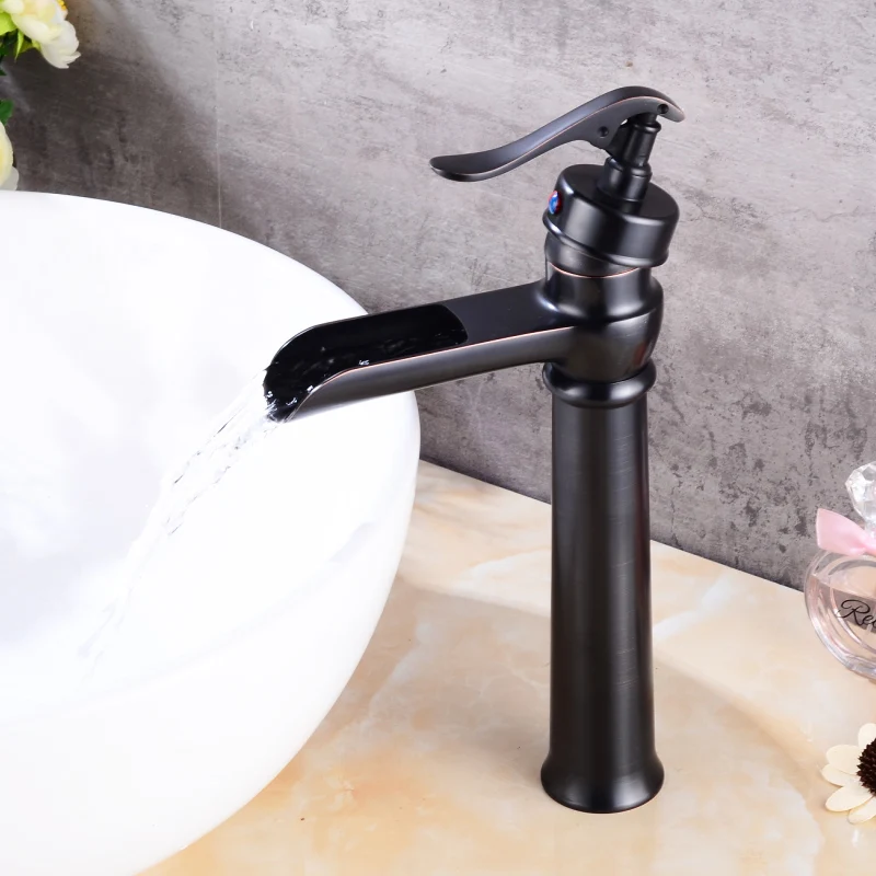 Fapully الأسود حوض صنبور خلاطات وحيد مقبض النفط مفروك البرونزية الحمام الغرور شلال صنبور الصنابير 516-22ORB Fapully الأسود حوض صنبور خلاطات وحيد مقبض النفط مفروك البرونزية الحمام الغرور شلال صنبور الصنابير 516-22ORB