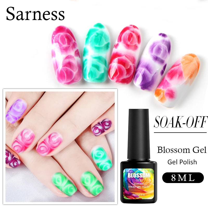 Sarness Nail Art Blossom Gel Polish Paint Transparent Color Acrylic Lacquer Flower Effect Blossoming UV Varnish | Красота и здоровье