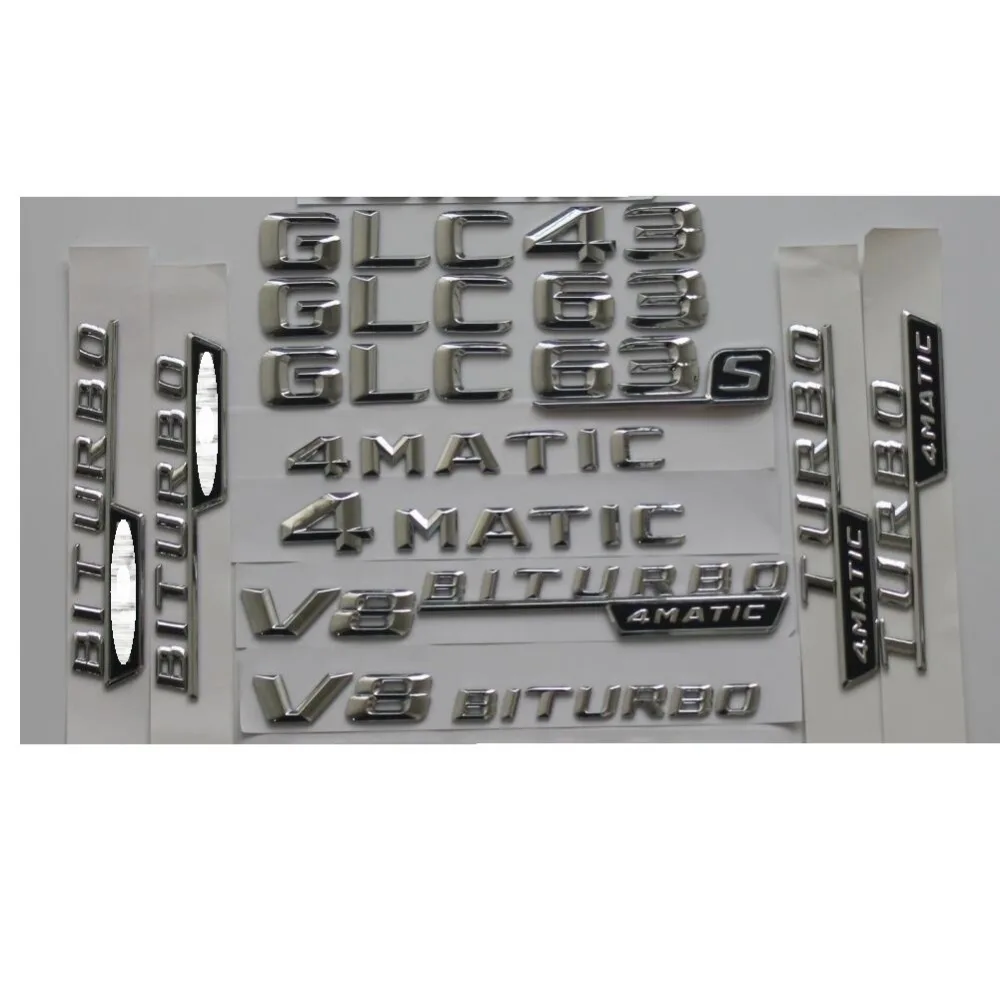 Chrome 3D Number Letters Trunk Emblem Badges Emblems for Mercedes Benz C43 AMG