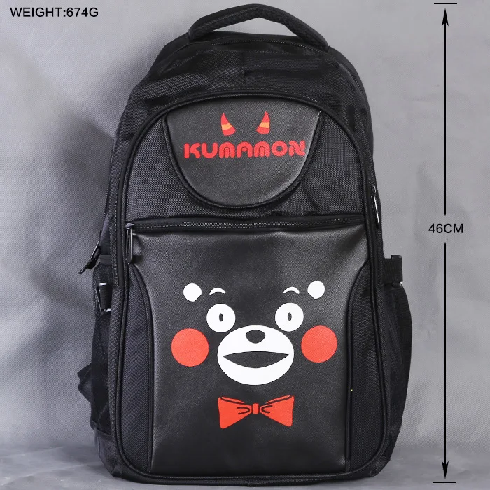 Японский Рюкзак талисман Kumamon для ноутбука черный рюкзак с двумя лямками