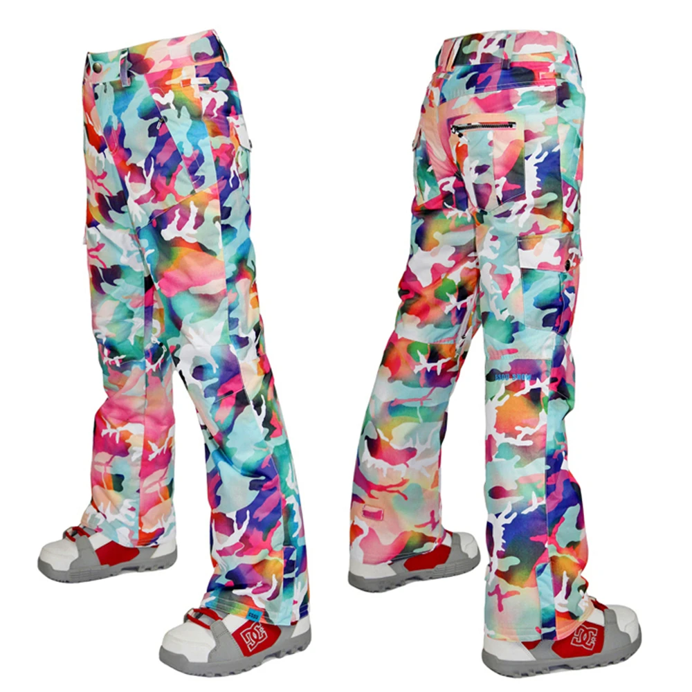GSOU SNOW Brand Women Ski Pants Camouflage Skiing Trousers Female