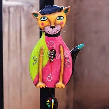 

Cat wall clock table resin child real clock cartoon clock