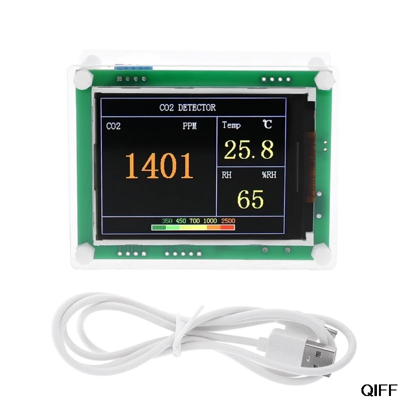 

Car Home Digital CO2 Meter Carbon Dioxide Detector Air Tester Monitor Indoor/Outdoor Temperature Humidity Gas Analyzer July 3