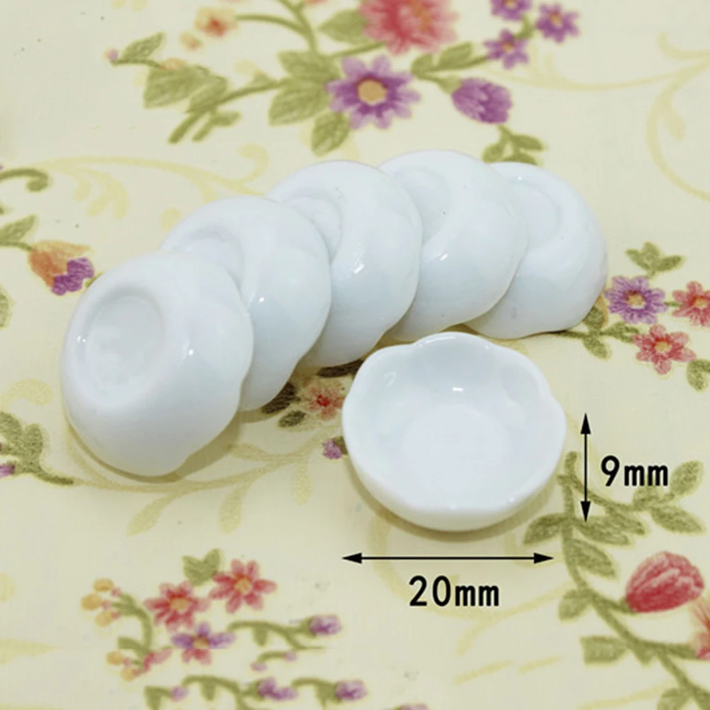 

1Pcs 1/12 Dollhouse Miniature Accessories Mini Ceramic Food Plate Simulation Kitchen Disk Model Toys for Doll House Decoration