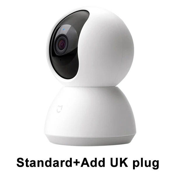 Xiaomi Mijia монитор умная камера Вращающаяся головка Версия 1080P 360 градусов ночного видения веб-камера IP Cam видеокамера для умного дома - Цвет: Standard N UK Plug