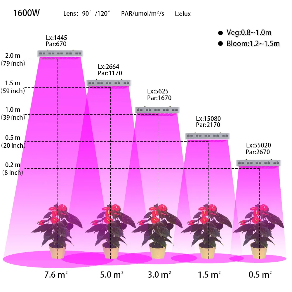 Qkwin светодио дный высокое Мощность 1600 Вт растет свет 160x10 Вт двойной чип светодио дный led гидропоники освещение системы полный спектр