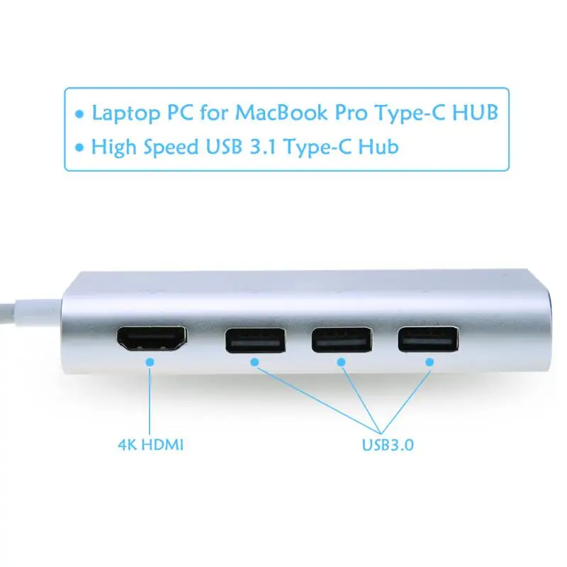 HUB USB multifunción tipo C 8 en 1 Hub USB-C con vídeo tipo C 4 K HD Gigabit RJ45 Ethernet Adaptador SD/TF lector de tarjeta - 2