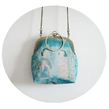 Китайский стиль, женская сумка, древняя красота, с принтом, зеленые сумки, Китай, мини-сумки, двухсторонний принт, винтажные сумки, вечерняя сумка, рами