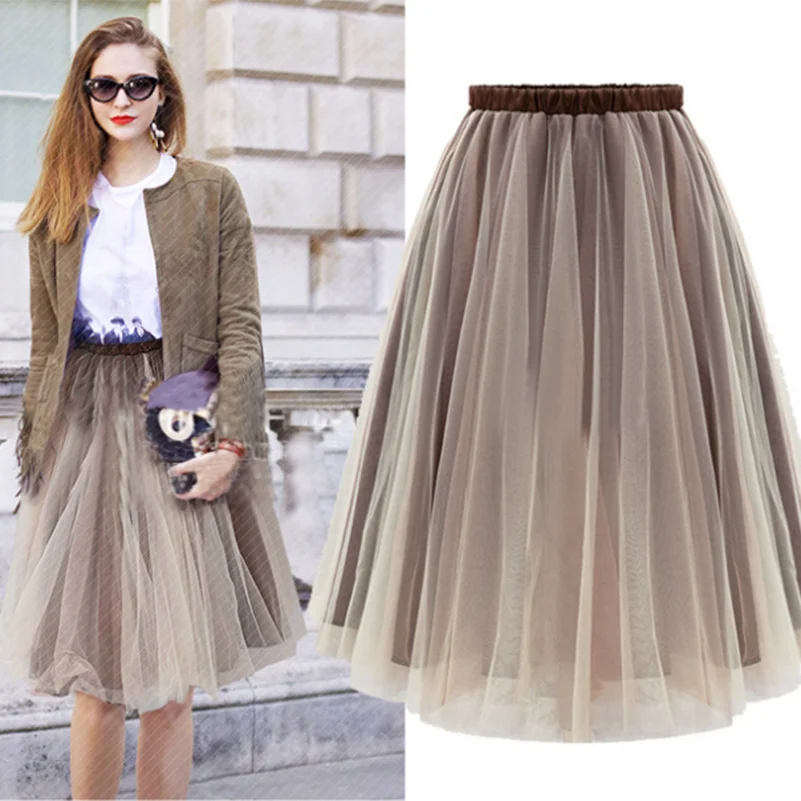 Hot Selling Women Skirts Solid Color Casual Style Party skirt Ball Gown
