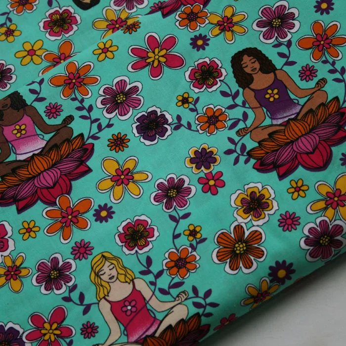 100x110cm/39&quotx43&quot Yoga Girl Cotton Plain Fabric | Дом и сад