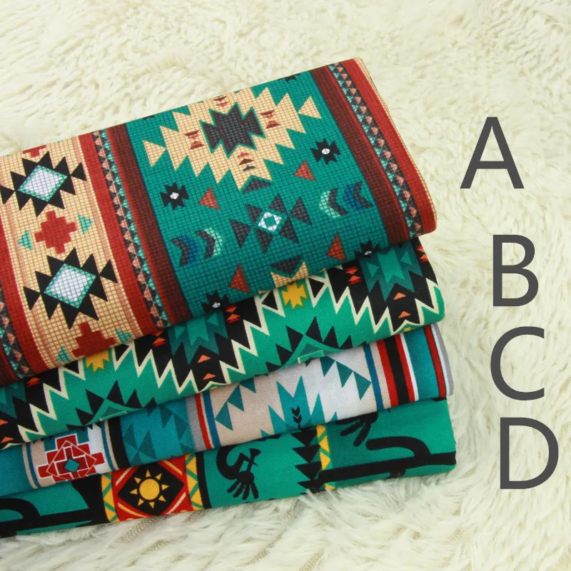 

100x110cm/39"x43" 4 Patterns Ethnic Fabric,Vintage Fabric,Cotton Plain Quilting Fabric