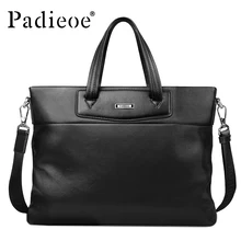 Padieoe Luxury Design Genuine Leather Men’s Handbag Fashion Business Man Laptop Bag High Quality Durable Shoulder Bags Hot sale