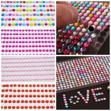 1040 pièces/ensemble 3mm bricolage autocollant téléphone PC Art Bling cristal acrylique strass Scrapbooking autocollants mur voiture autocollant