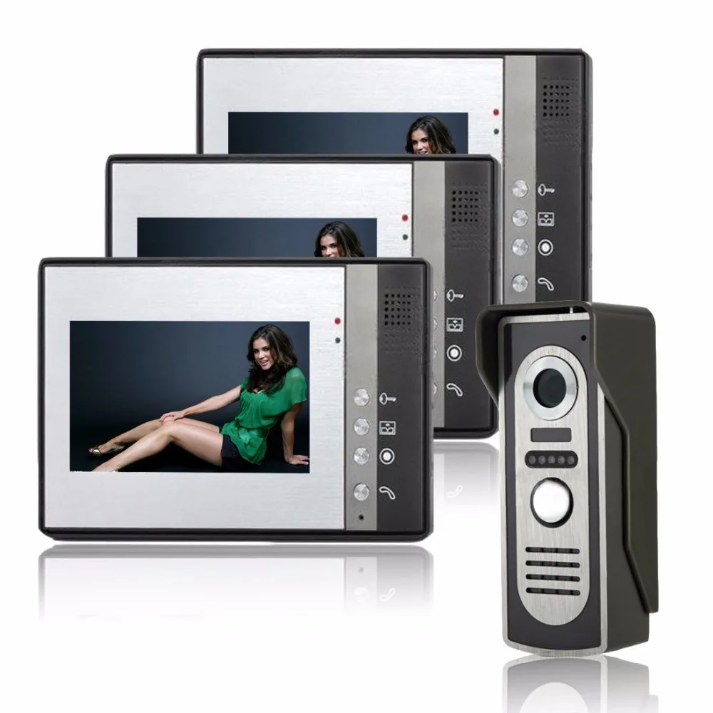 

Wired 7" Color Video Door Phone Doorbell Video Intercom Doorphone IR Night Vision Camera Doorbell Kit for Apartment Security
