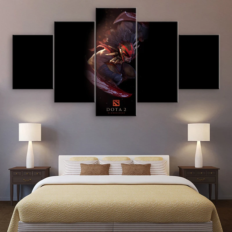  5 Pieces Bloodseeker DOTA 2 Wall Art Painting Canvas Printed Pictures Home Decor Modern Artwork Pic