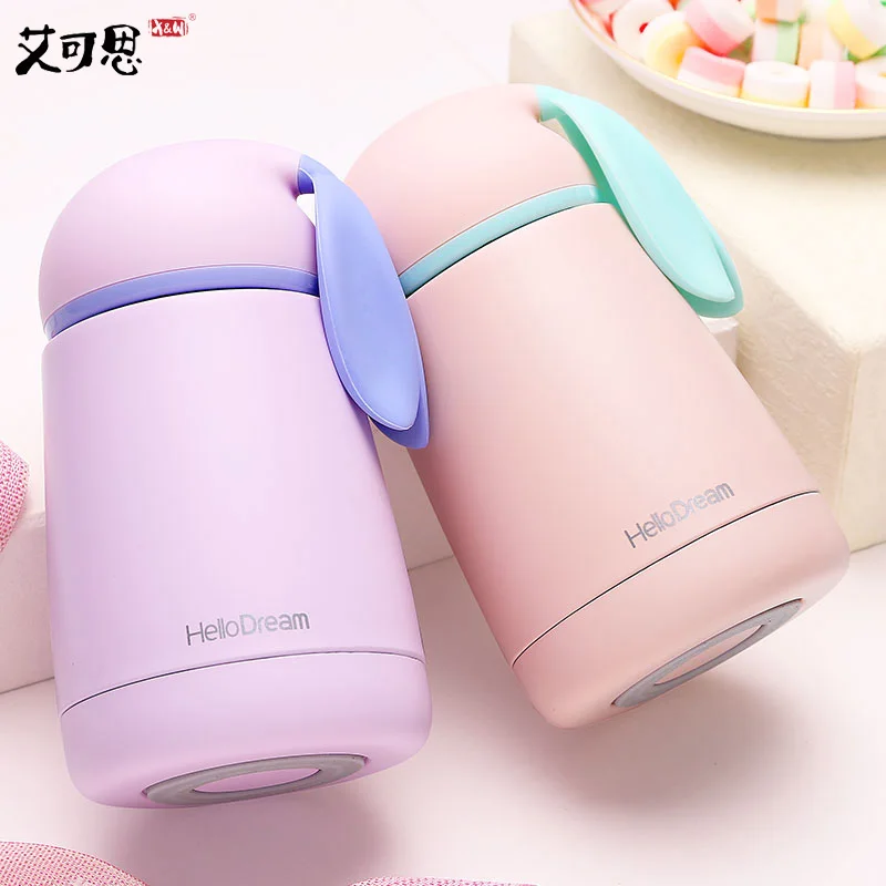 

Mini Stainless Steel Vacuum Flask Rabbit Thermos Bottle Thermal Insulated Bottle Thermos Mug for Coffee and Cup 300ml Two-Color