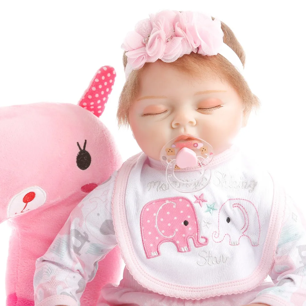 

SanyDoll 22 inch 55cm baby reborn Silicone dolls, lifelike doll reborn babies for Children's toys sleeping doll