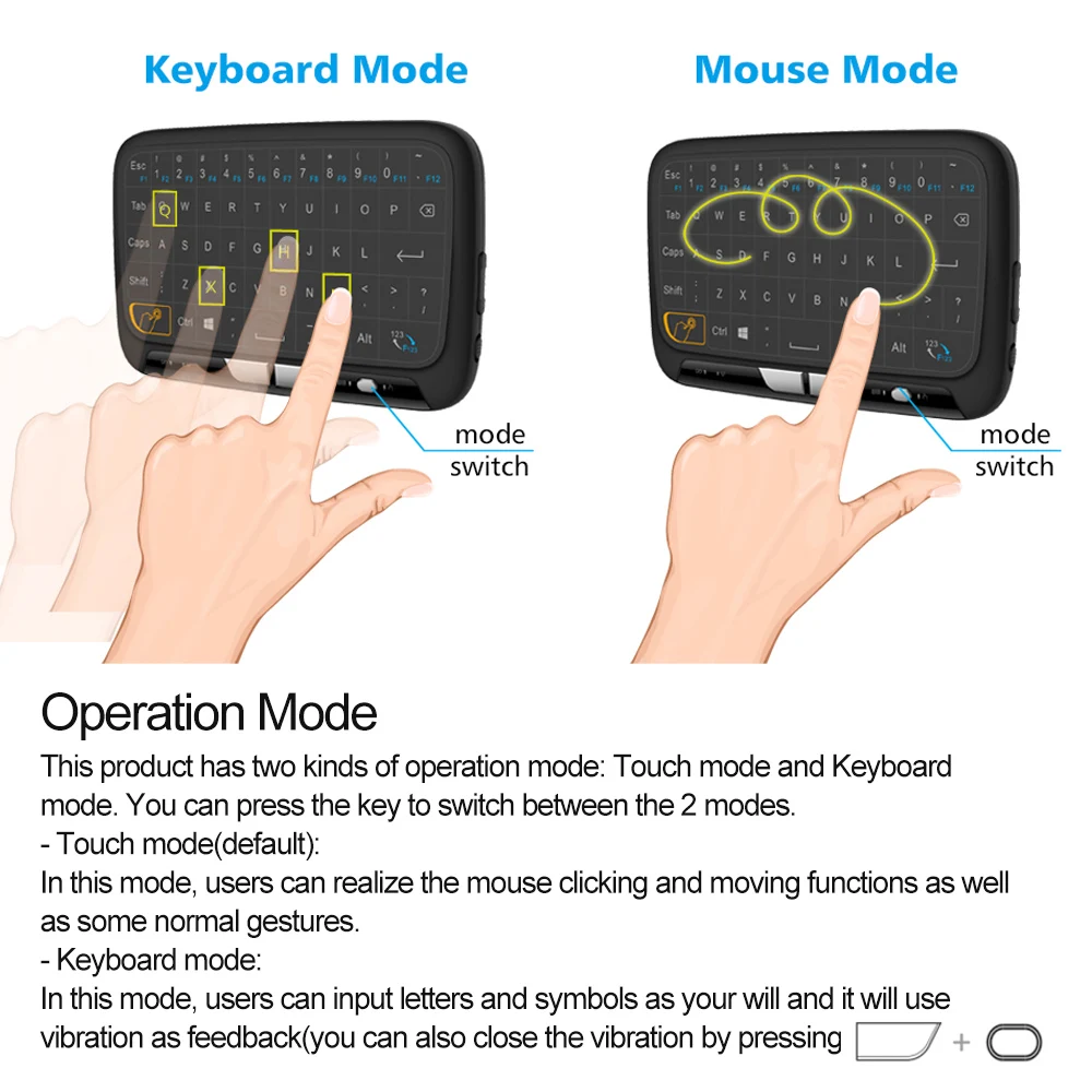 Мини H18 беспроводная клавиатура 2,4G Портативная клавиатура с сенсорной панелью Air mouse для Windows Android/Google/Smart tv Linux Windows Mac