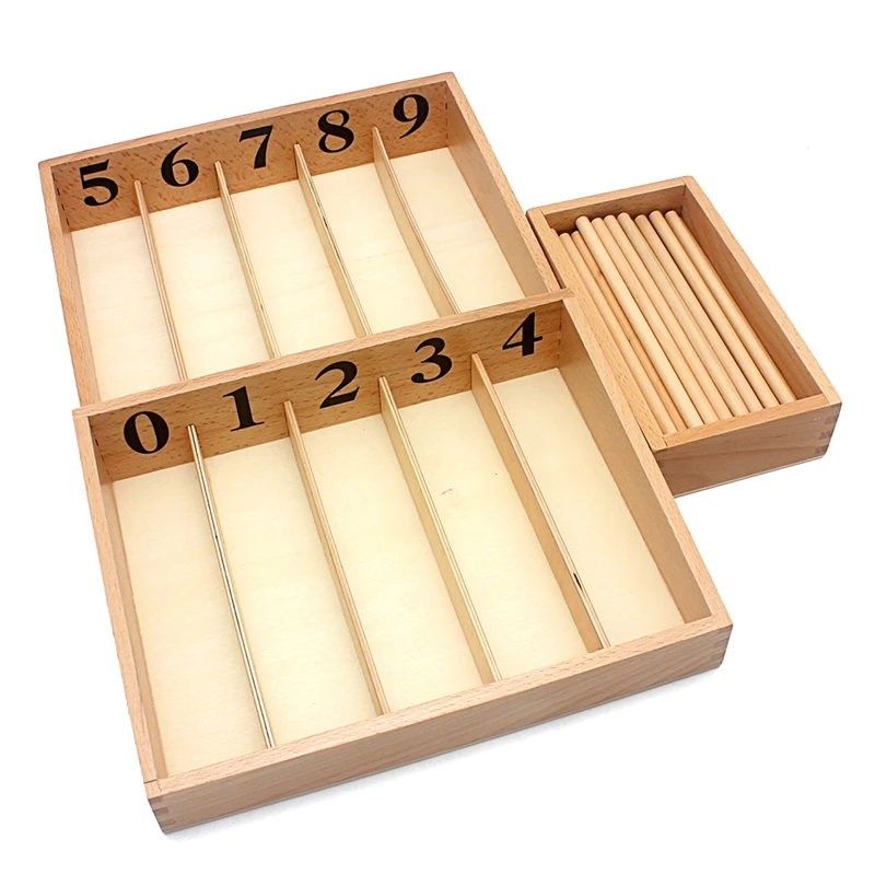  Baby Toy Montessori Materials Mathematics Teaching Spindle Box With 45 Spindles Math Learning and E